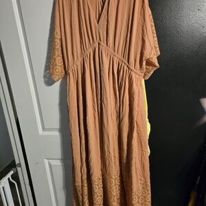 Torrid Peach Maxi Dress with Lace Accents